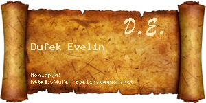 Dufek Evelin névjegykártya