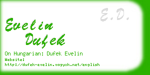 evelin dufek business card